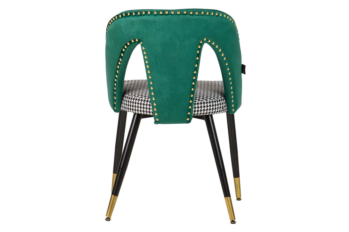 SILLA TACHUELAS VELVET VERDE STOWE 49x54x82 CM