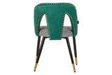 SILLA TACHUELAS VELVET VERDE STOWE 49x54x82 CM