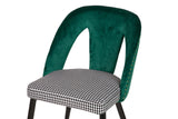 SILLA TACHUELAS VELVET VERDE STOWE 49x54x82 CM