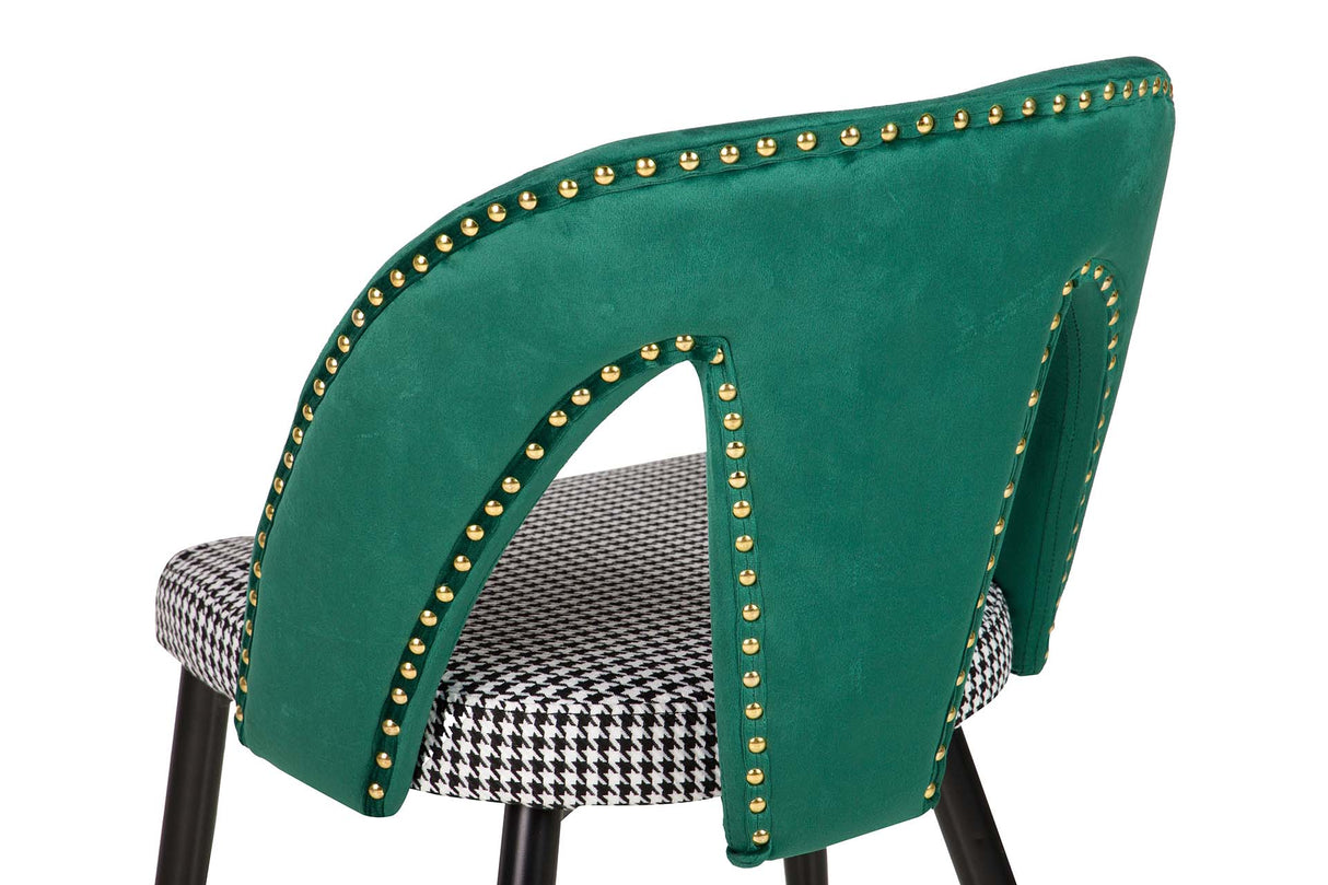 SILLA TACHUELAS VELVET VERDE STOWE 49x54x82 CM