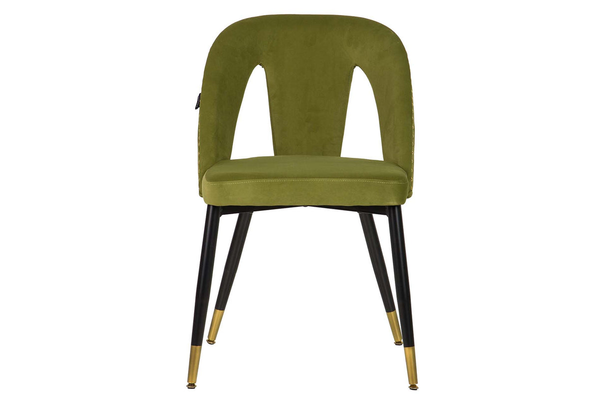 SILLA TACHUELAS VELVET VERDE STOWE 49x54x82 CM