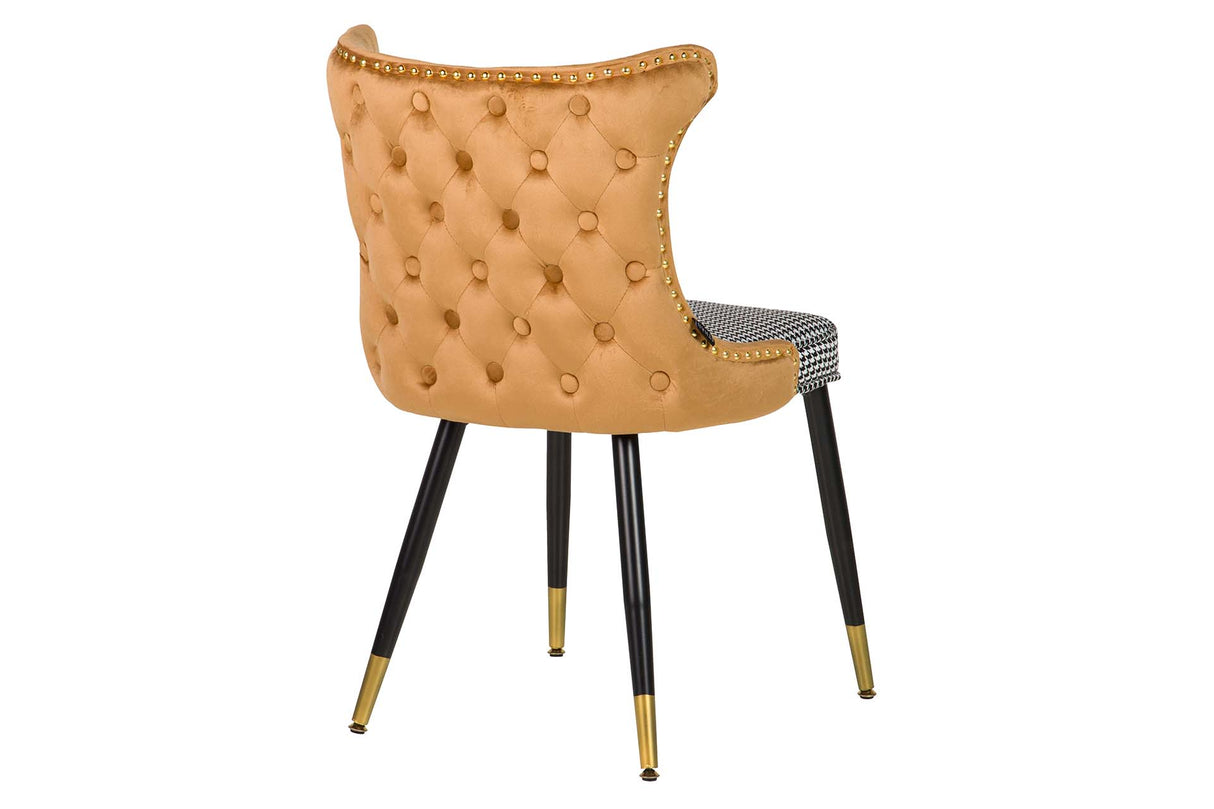 SILLA TACHUELAS VELVET AMARILLO ASPEN 49x54x82 CM