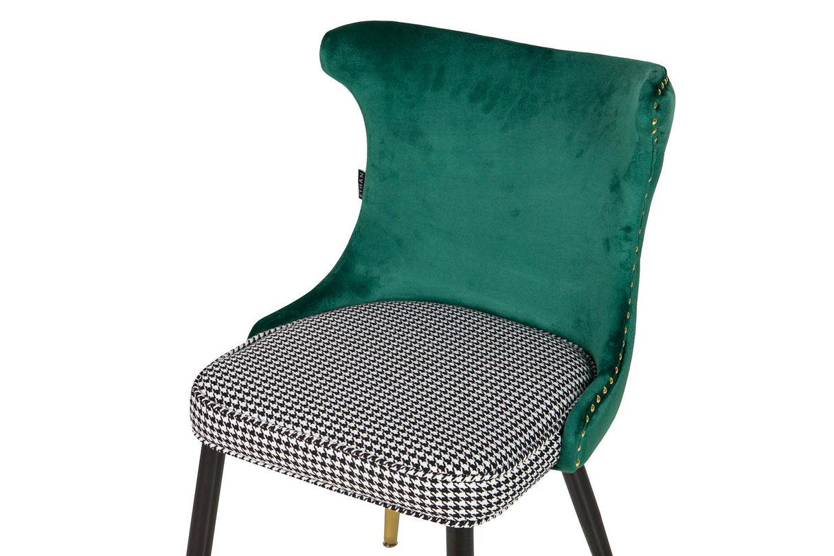 SILLA TACHUELAS VELVET VERDE ASPEN 49x54x82 CM