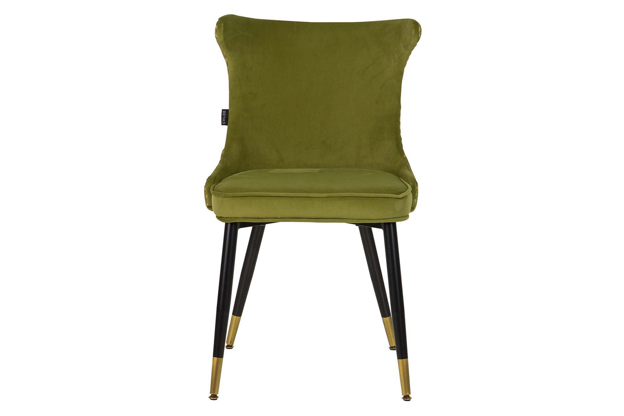 SILLA TACHUELAS VELVET VERDE ASPEN 49x54x82 CM