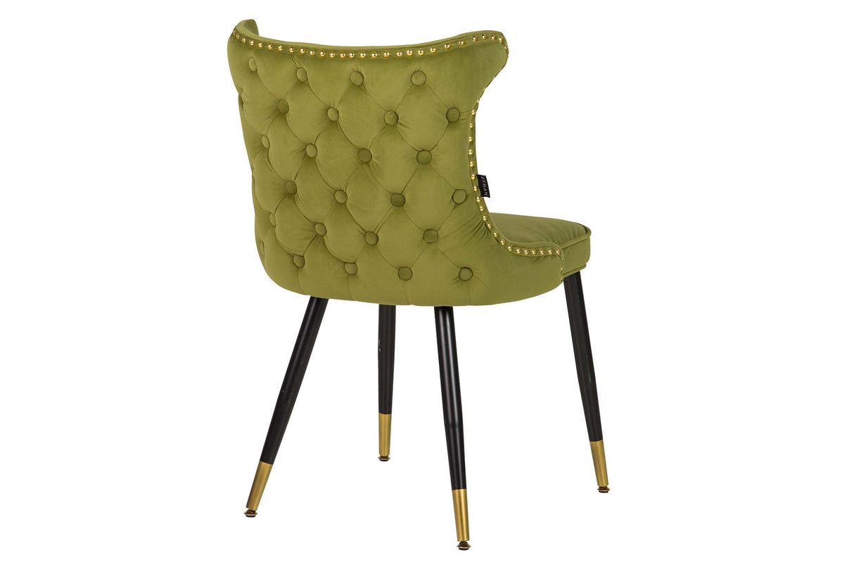 SILLA TACHUELAS VELVET VERDE ASPEN 49x54x82 CM