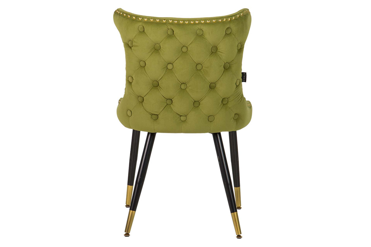 SILLA TACHUELAS VELVET VERDE ASPEN 49x54x82 CM