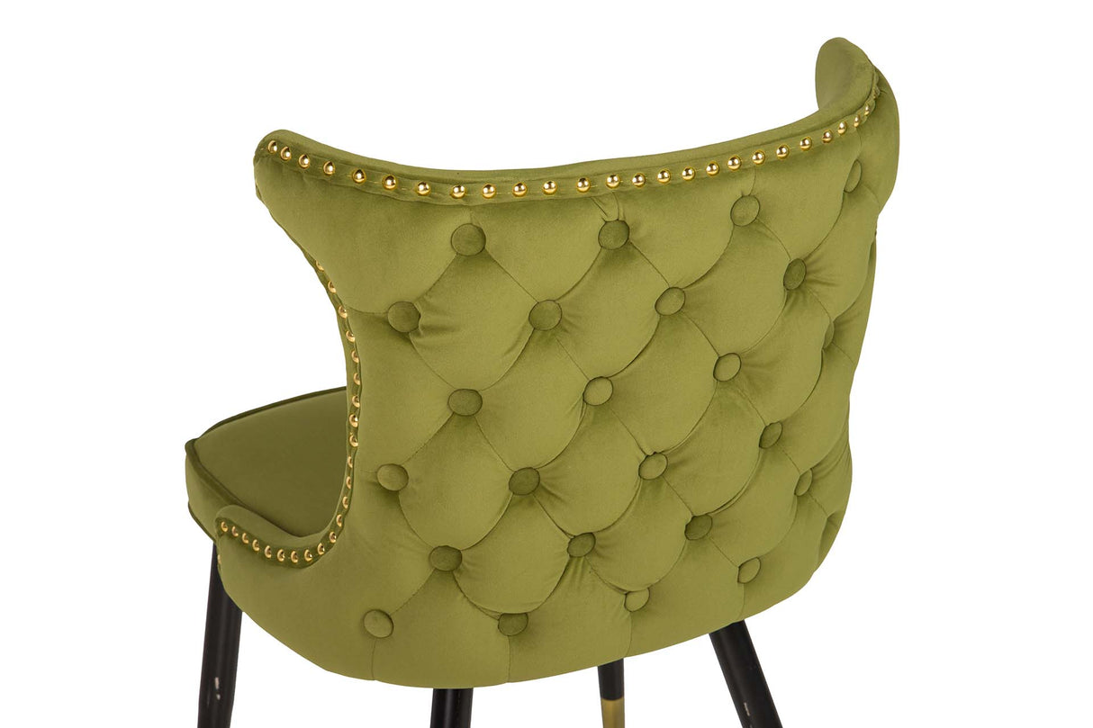 SILLA TACHUELAS VELVET VERDE ASPEN 49x54x82 CM