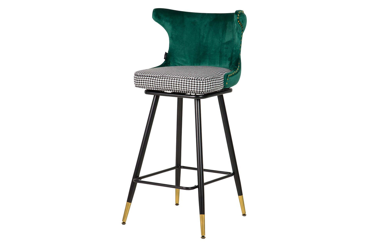 TABURETE BAR VELVET VERDE CLINTON 46x53x105 CM