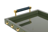 Bandeja MDF verde escuro 45x31x9 cm