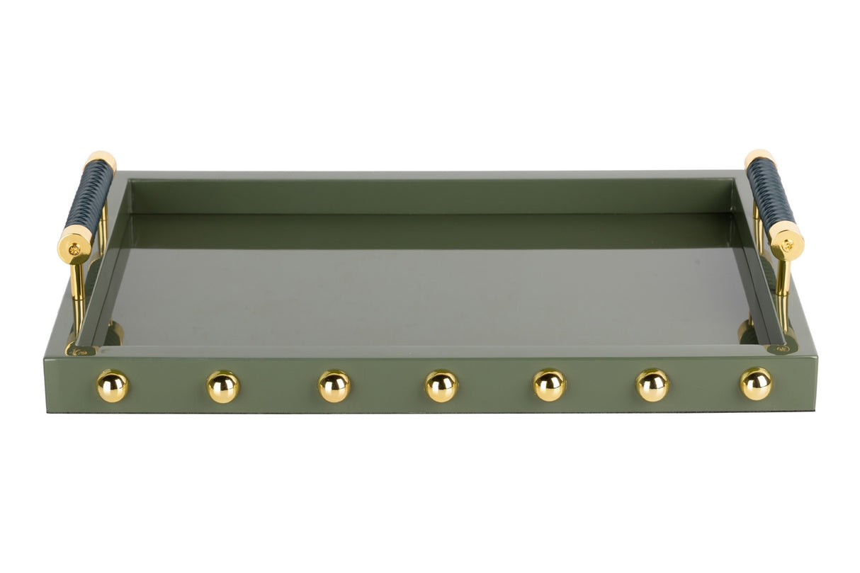 Vassoio MDF verde scuro 45x31x9 cm