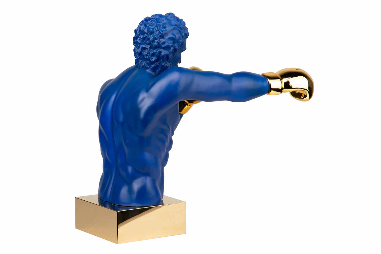 Decorazione di resina blu/metallo Figura 33x56x56 cm