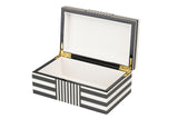 CAJA MDF LACADA BLANCA Y NEGRA 20x12x8 CM