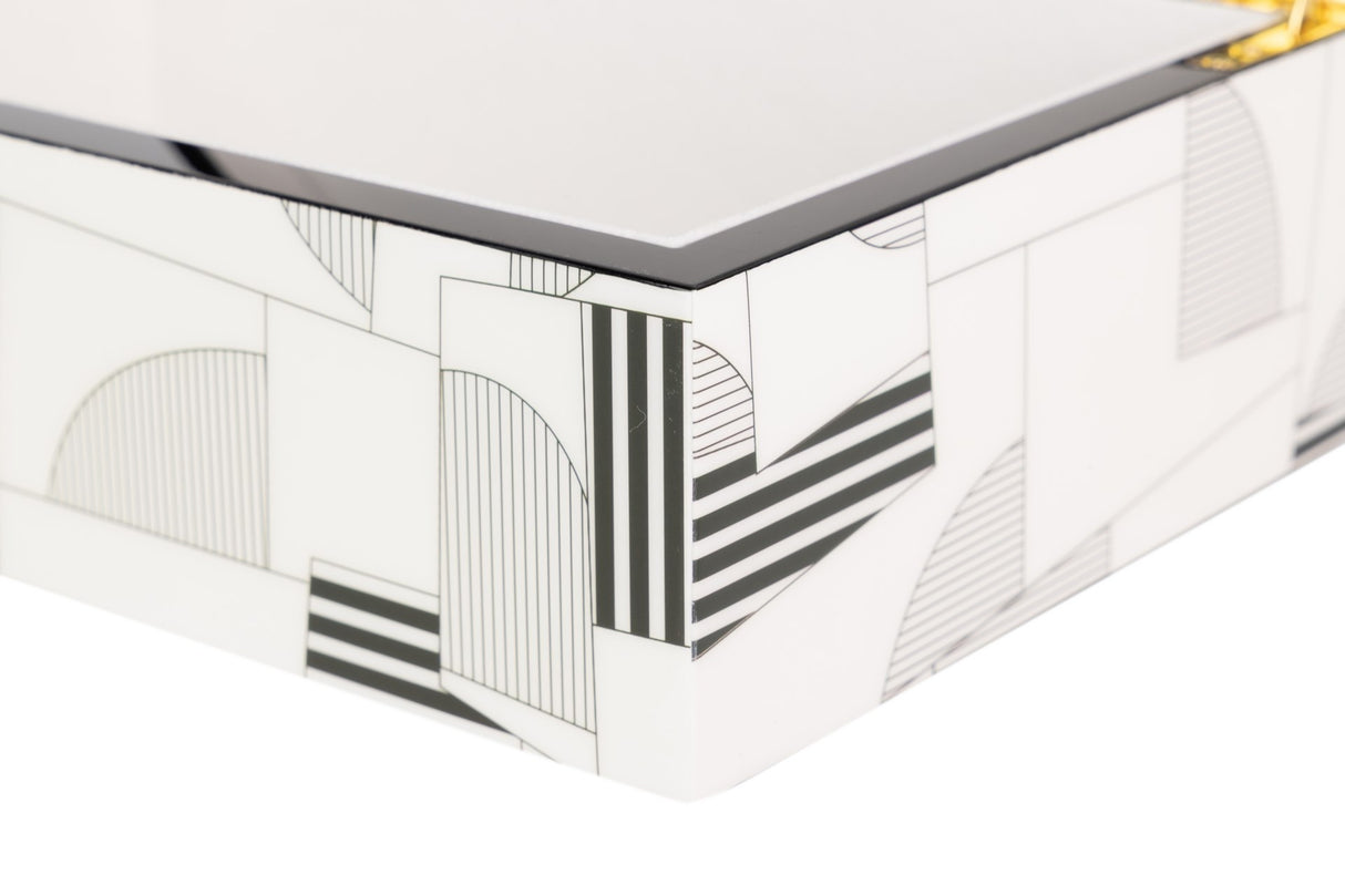 Box MDF gris blanc 28x18x10 cm