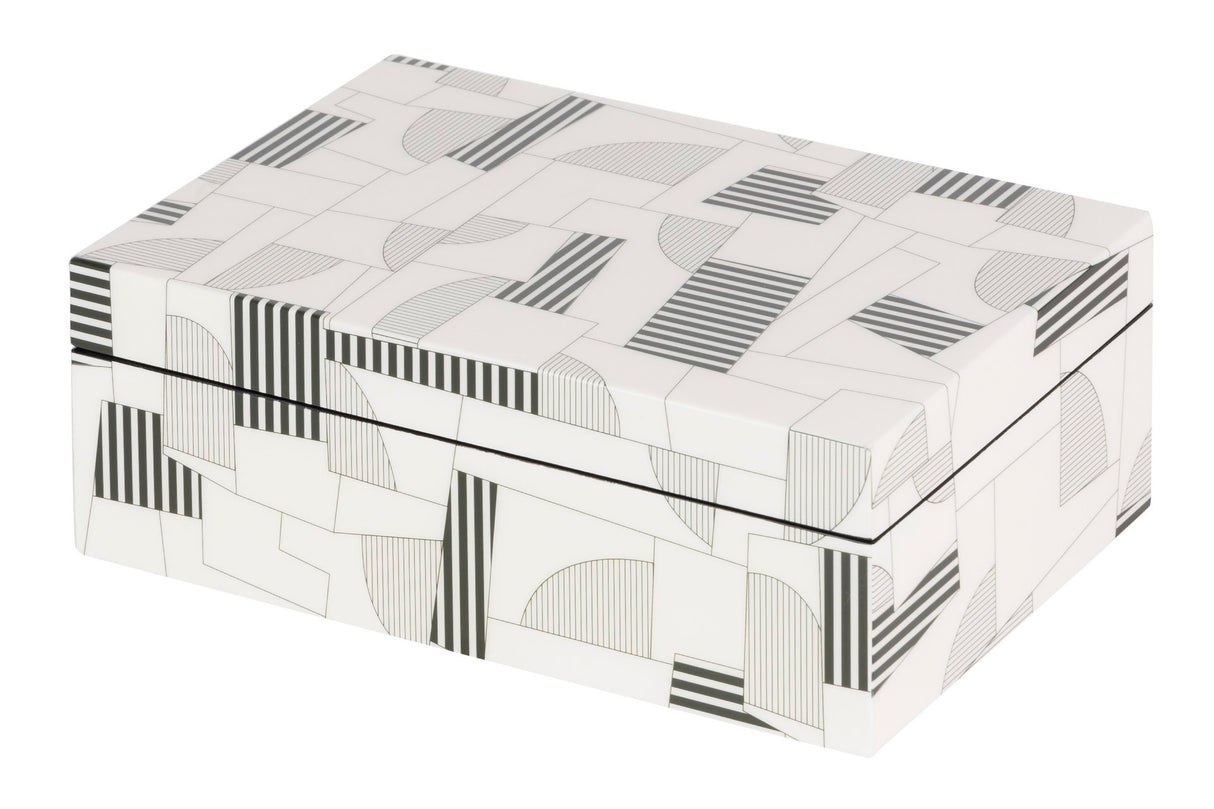 Box MDF gris blanc 28x18x10 cm