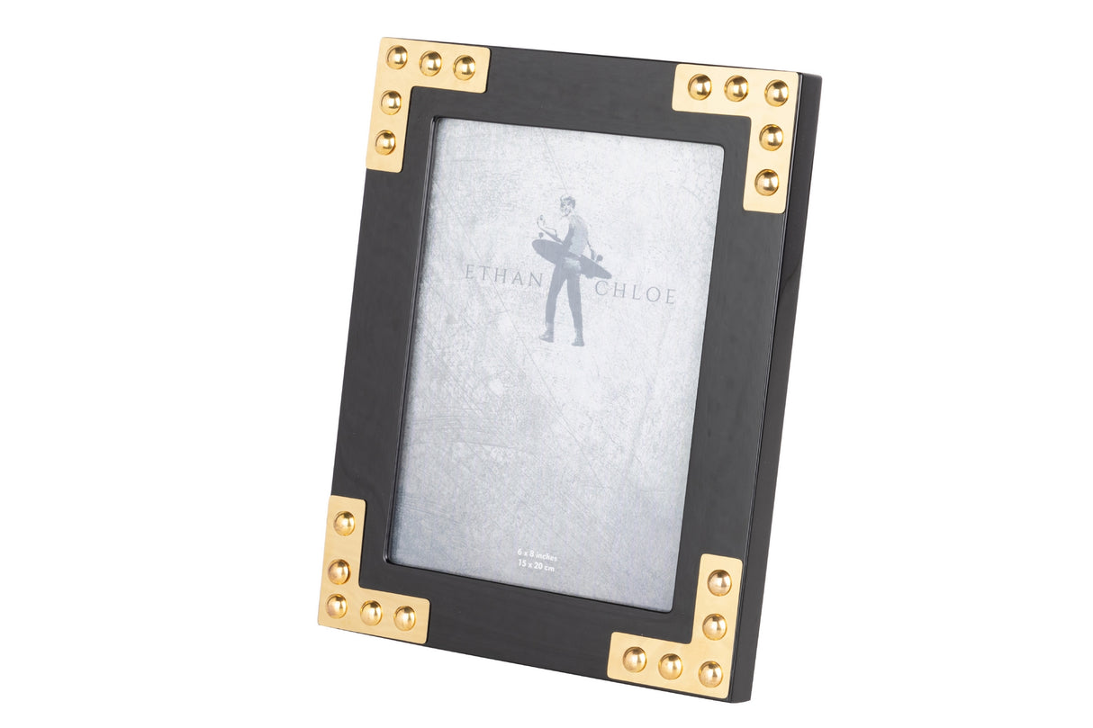 MDF preto dourado / porco de metal 15x20 cm