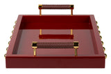 Vassoio in acciaio inossidabile MDF. Garnet 45x9x33 cm