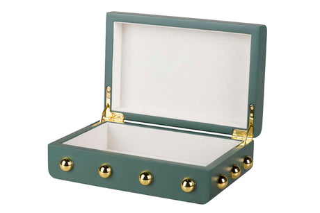 CAJA MDF ZINC TACHUELAS VERDE 24x16x8 CM