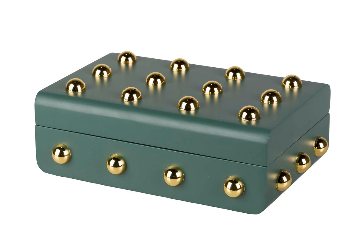 CAJA MDF ZINC TACHUELAS VERDE 24x16x8 CM