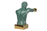 BOXER DE RESINA DE METAL VERDE 33x56x56 cm