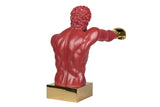 Boxer in resina in metallo granato 33x56x56 cm