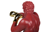 Boxer in resina in metallo granato 33x56x56 cm