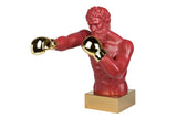 Boxer in resina in metallo granato 33x56x56 cm