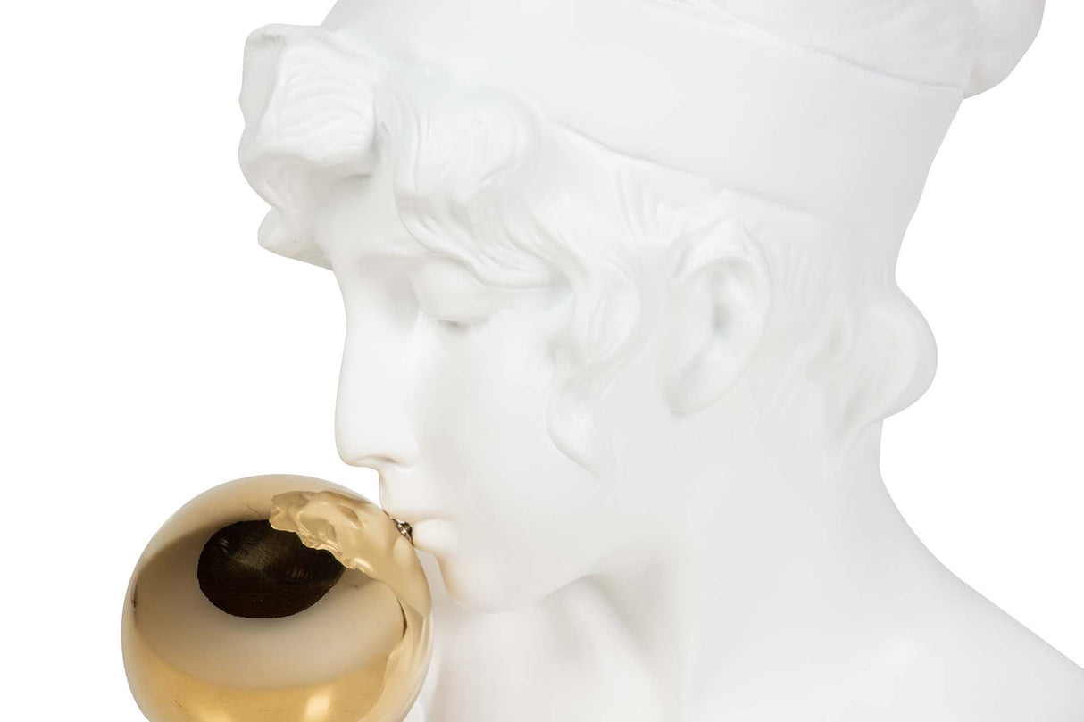 FIGURA MUJER RESINA CRISTAL BLANCA 40x26x55 CM