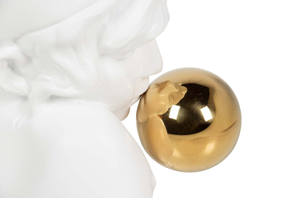 FIGURA MUJER RESINA CRISTAL BLANCA 40x26x55 CM