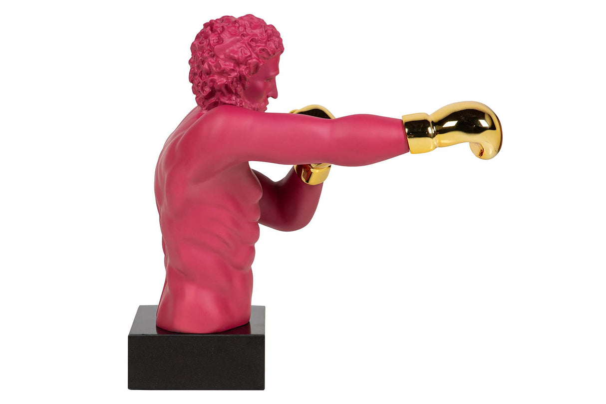 BOXEADOR RESINA METAL FUCSIA 33x56x56 CM