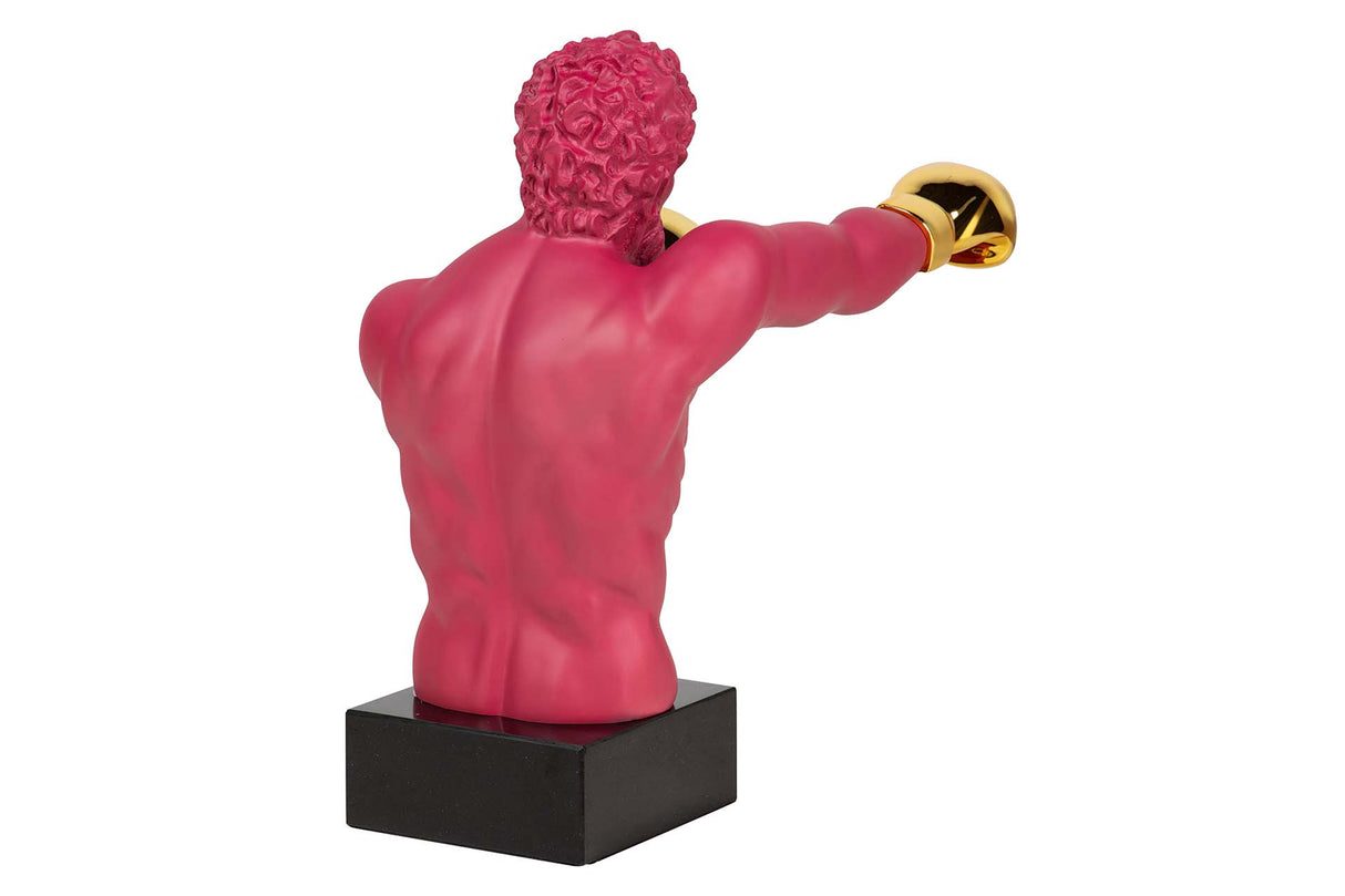 BOXEADOR RESINA METAL FUCSIA 33x56x56 CM