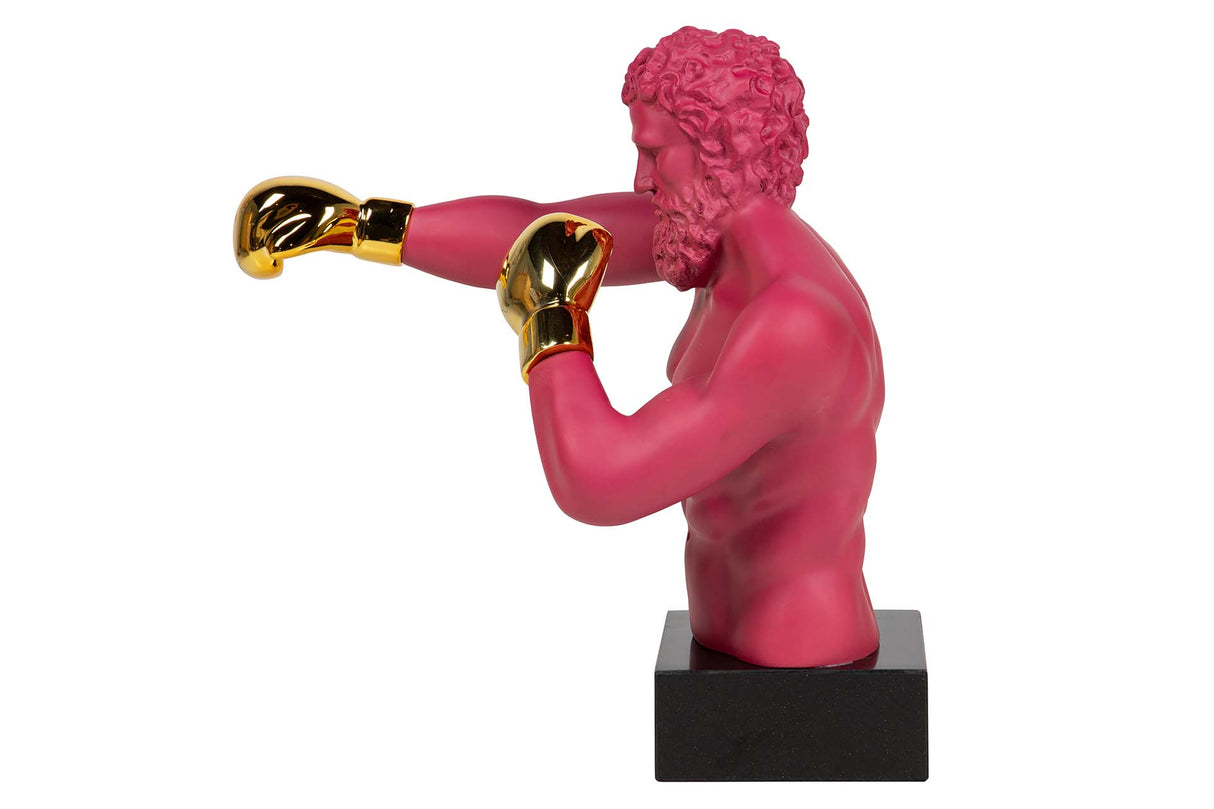 BOXEADOR RESINA METAL FUCSIA 33x56x56 CM