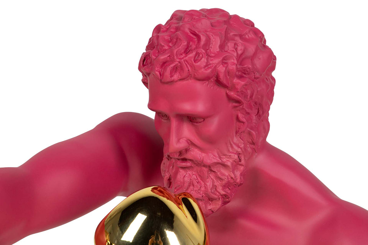 BOXEADOR RESINA METAL FUCSIA 33x56x56 CM