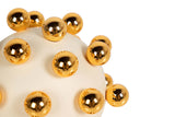 BOLA HIERRO BEIGE DORADO 13x13x13 CM