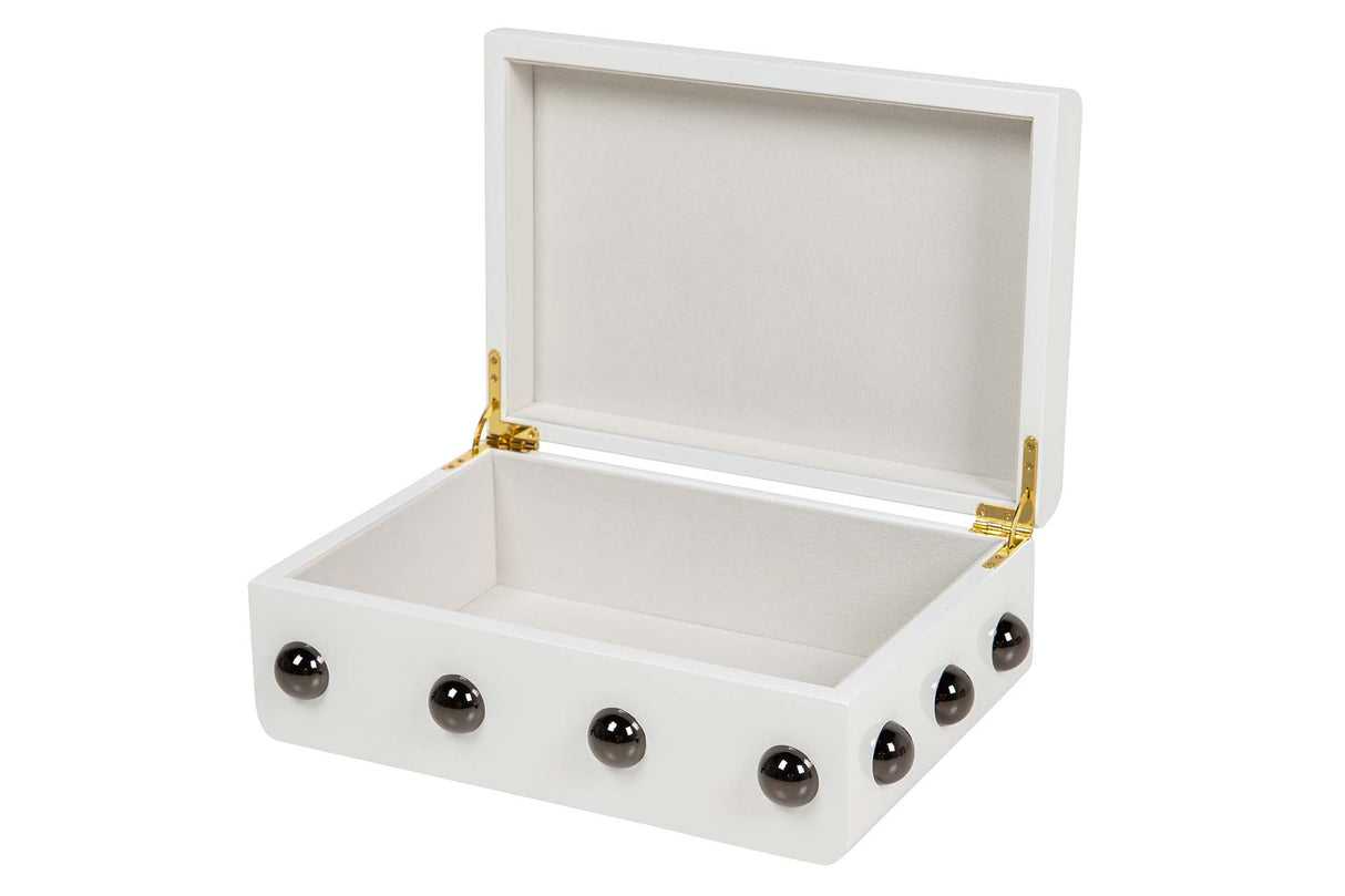 CAJA MDF ZINC TACHUELA BLANCA 32x22x12 CM