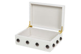 CAJA MDF ZINC TACHUELA BLANCA 32x22x12 CM