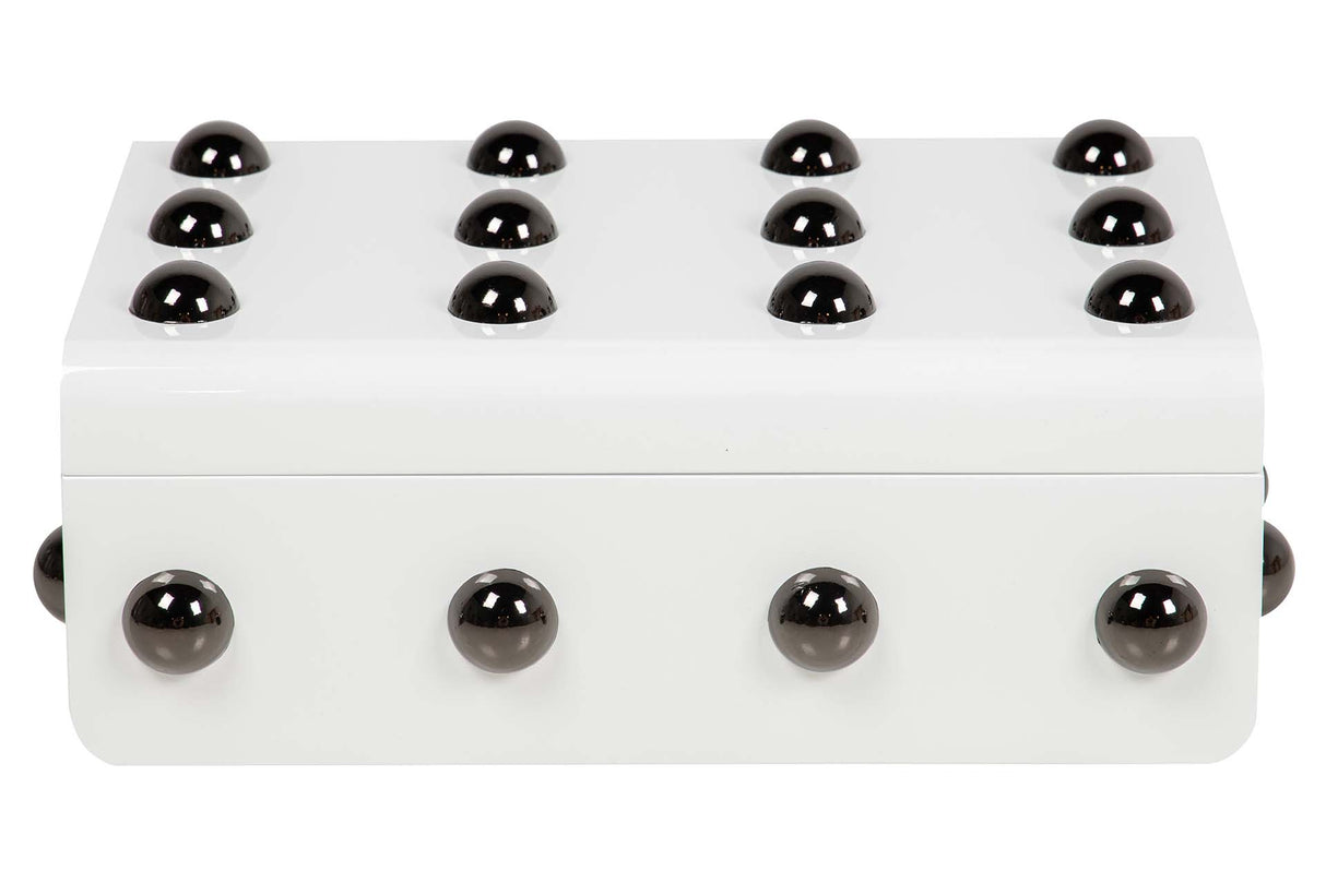 CAJA MDF ZINC TACHUELA BLANCA 32x22x12 CM