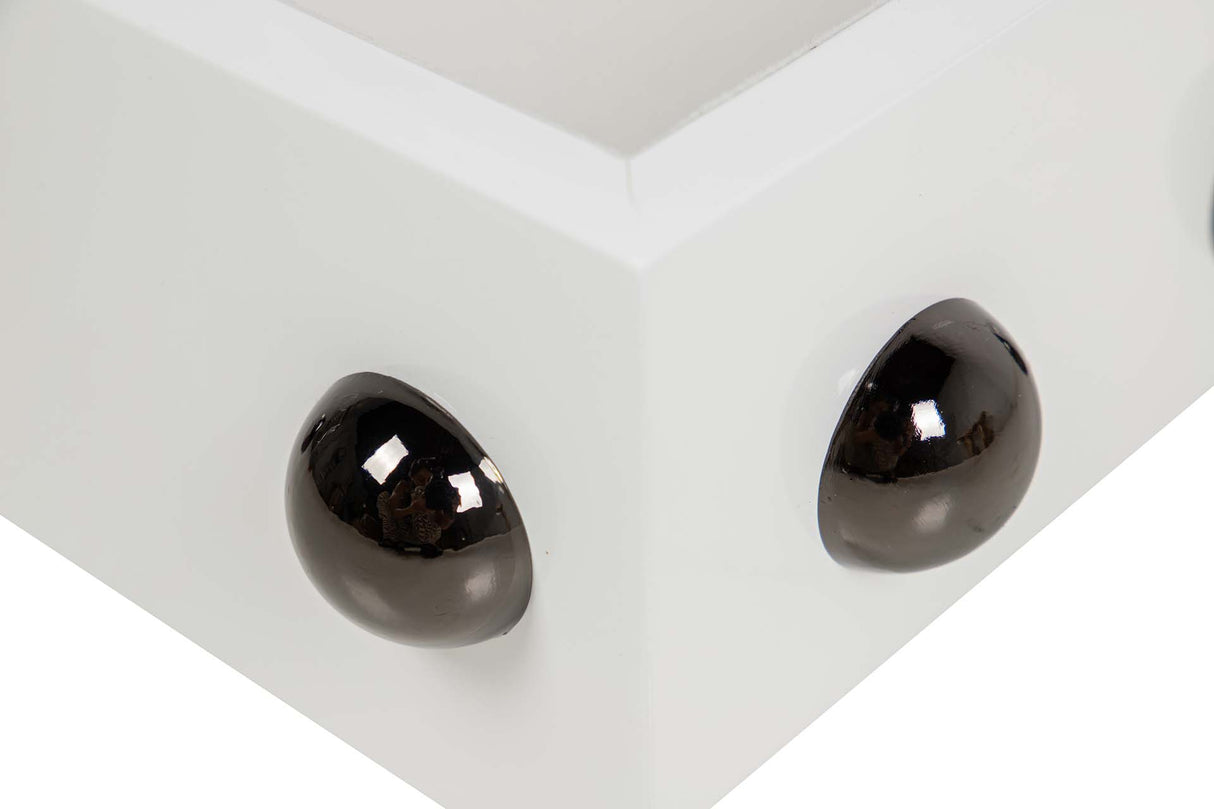 CAJA MDF ZINC TACHUELA BLANCA 32x22x12 CM