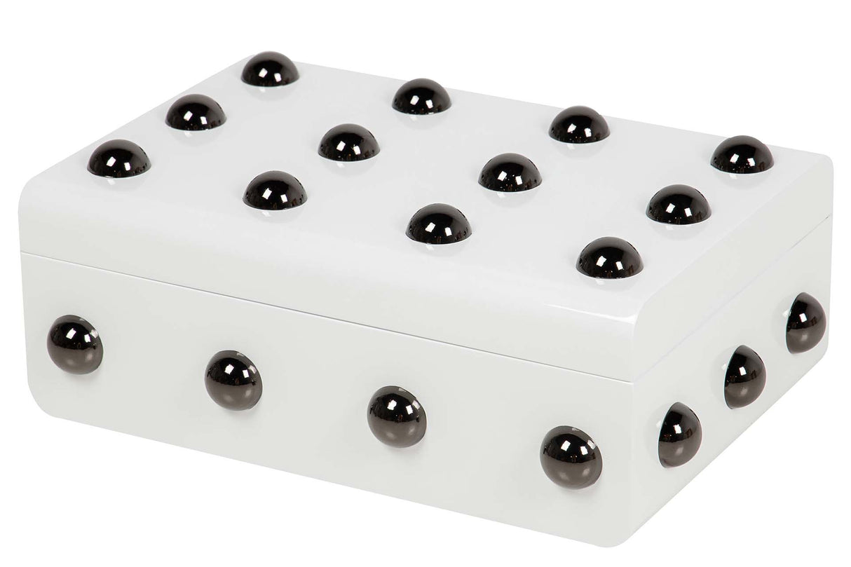 CAJA MDF ZINC TACHUELA BLANCA 32x22x12 CM