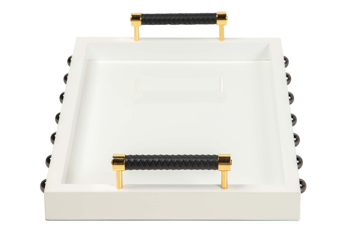 BANDEJA MDF ACERO INOXIDABLE BLANCO 45x33x9 CM