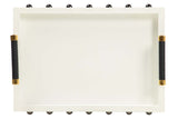 BANDEJA MDF ACERO INOXIDABLE BLANCO 45x33x9 CM