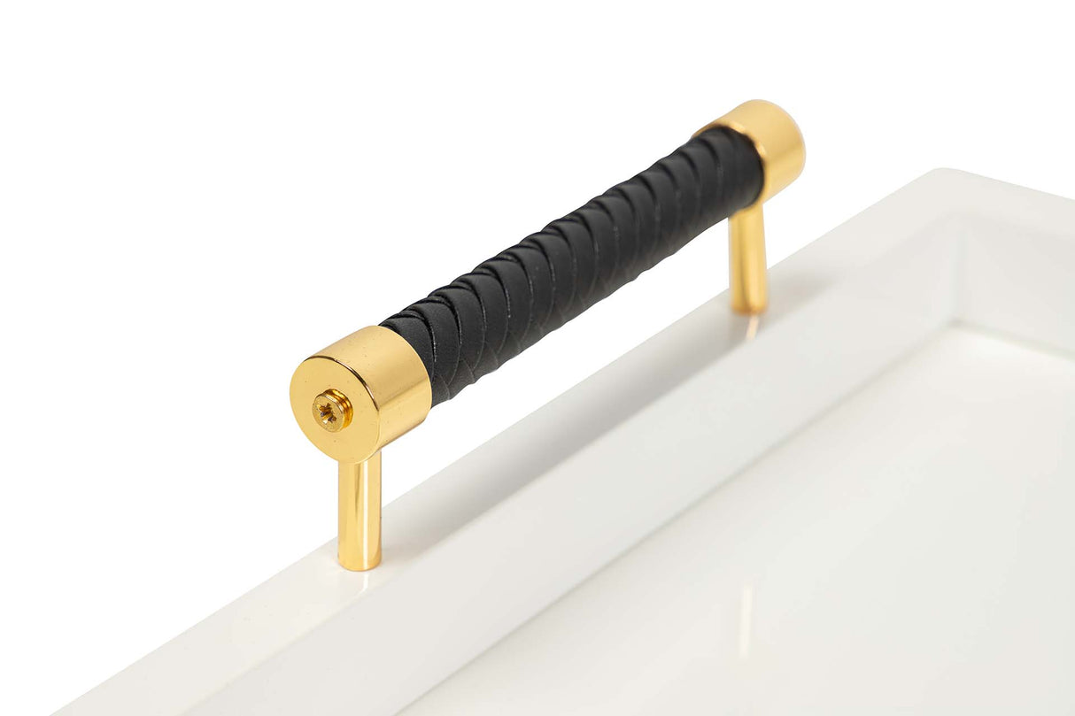 BANDEJA MDF ACERO INOXIDABLE BLANCO 45x33x9 CM