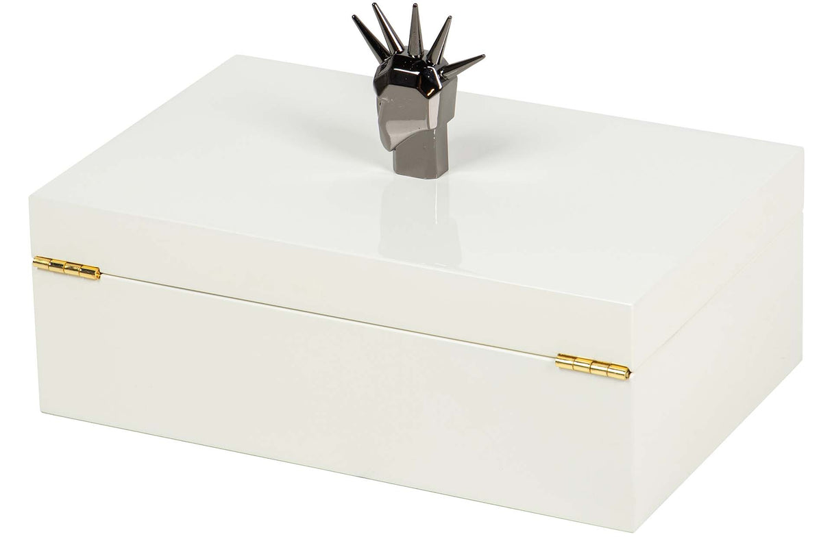 CAJA MDF ZINC LACADA BLANCO 28x18x18 CM