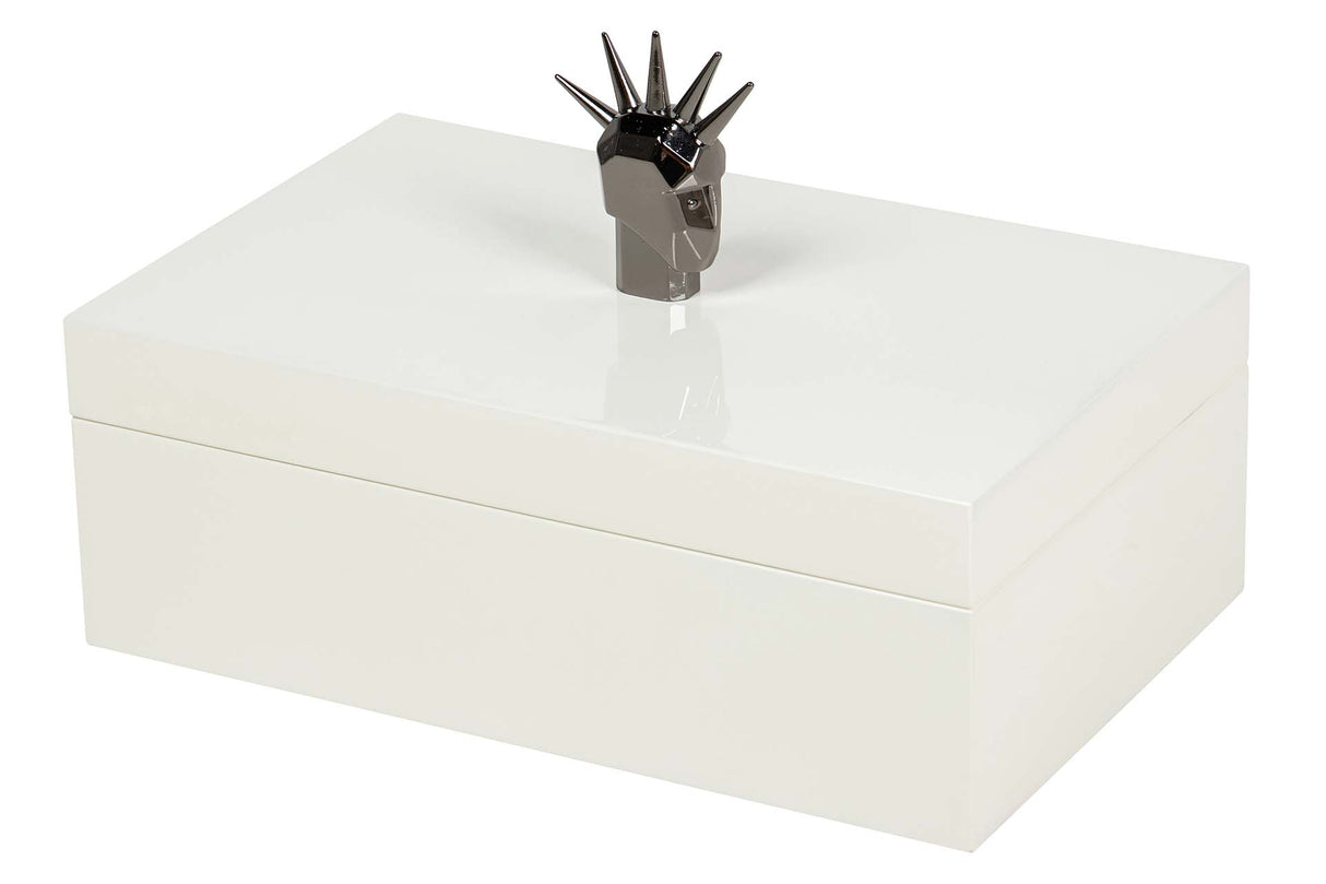 CAJA MDF ZINC LACADA BLANCO 28x18x18 CM