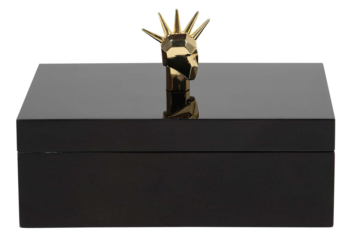 CAJA MDF ZINC LACADA NEGRA 28x18x18 CM