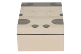 CAJA MDF PIEL BEIGE NEGRO 28x18x10 CM