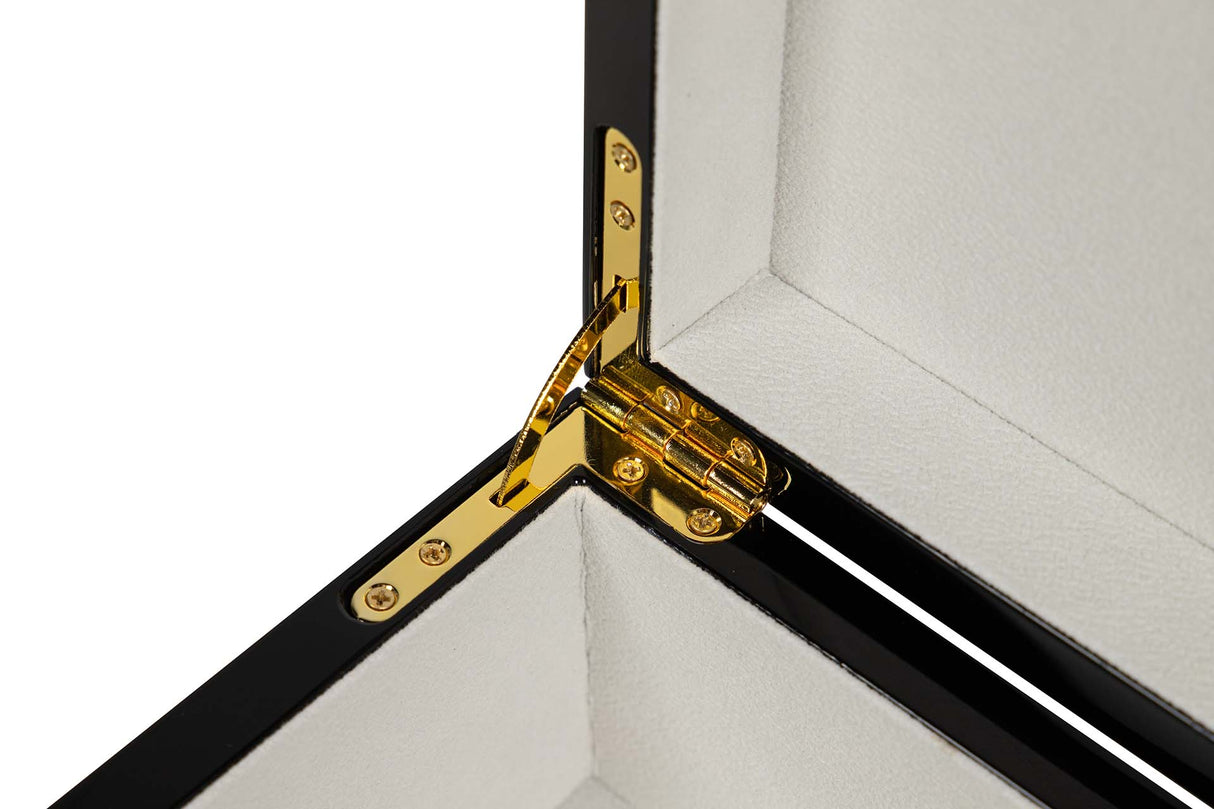 CAJA MDF PIEL BEIGE NEGRO 28x18x10 CM