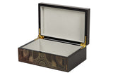 CAJA MDF PIEL NEGRO DORADO 28x18x10 CM