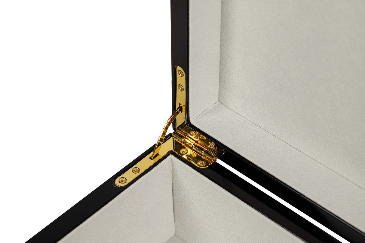 CAJA MDF LACADA NEGRO BLANCO 28x18x10 CM