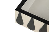CAJA MDF LACADA NEGRO BLANCO 28x18x10 CM