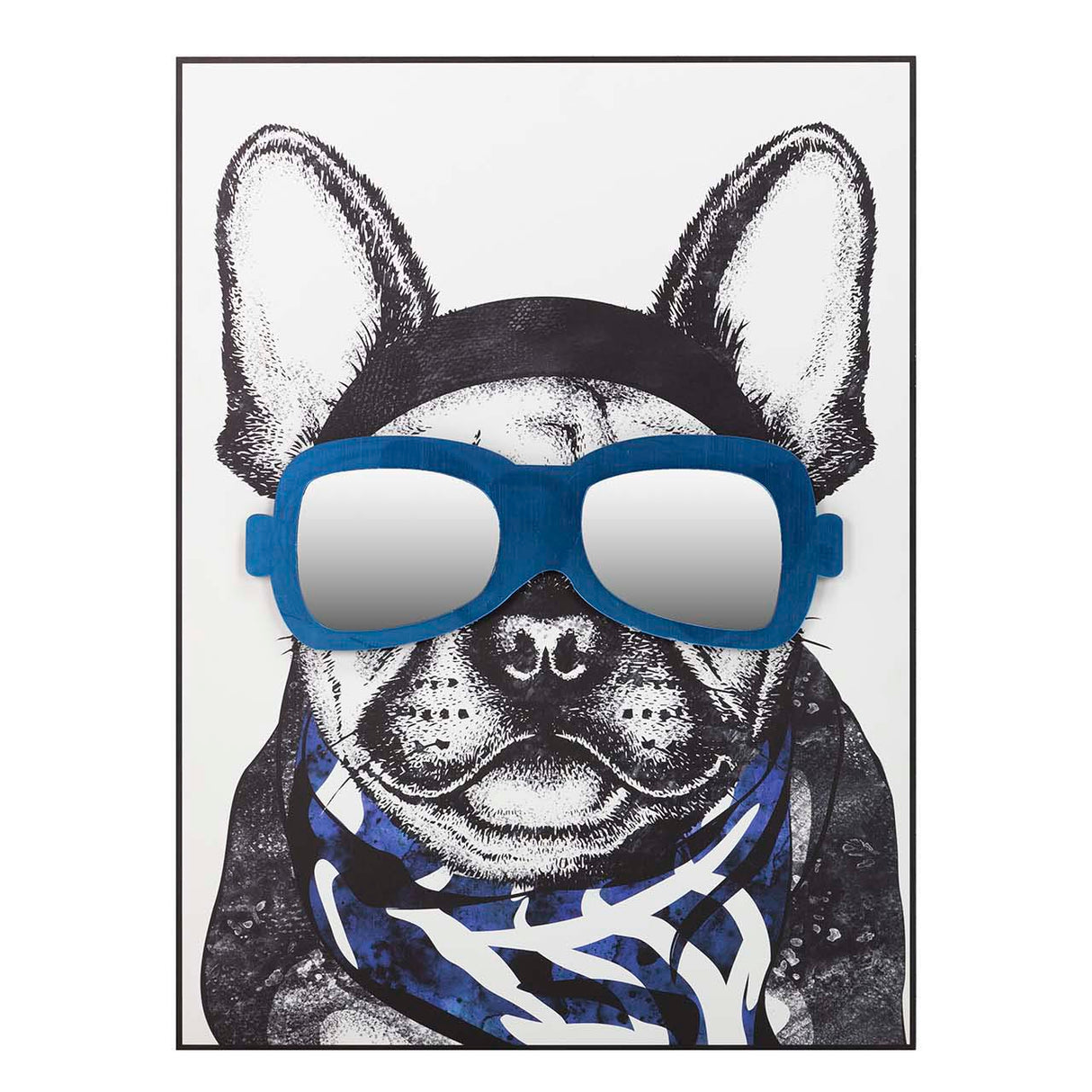 CUADRO BULLDOG FRANCES GAFAS 75x3x100 CM